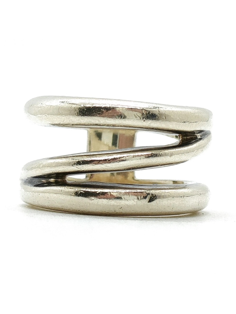 Tiffany & Co. Silver Double-Spiral Open Band Ring